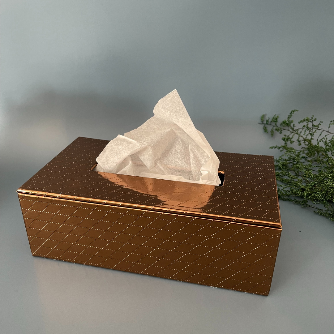 Abstract Tissue box - Copper Gold