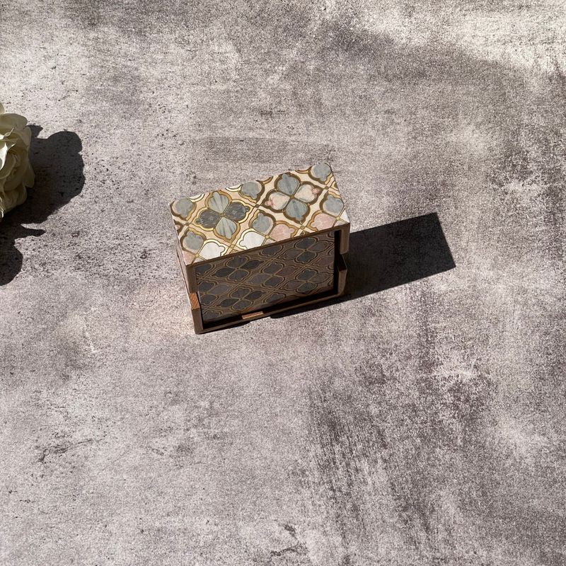 Coasters - Grey & Gold