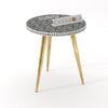 Geo Three leg inlay with Gold Legs Side Table