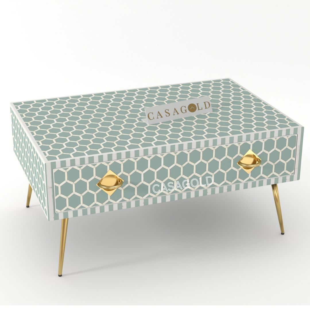 Zoey Inlay Coffee Table - Honeycomb