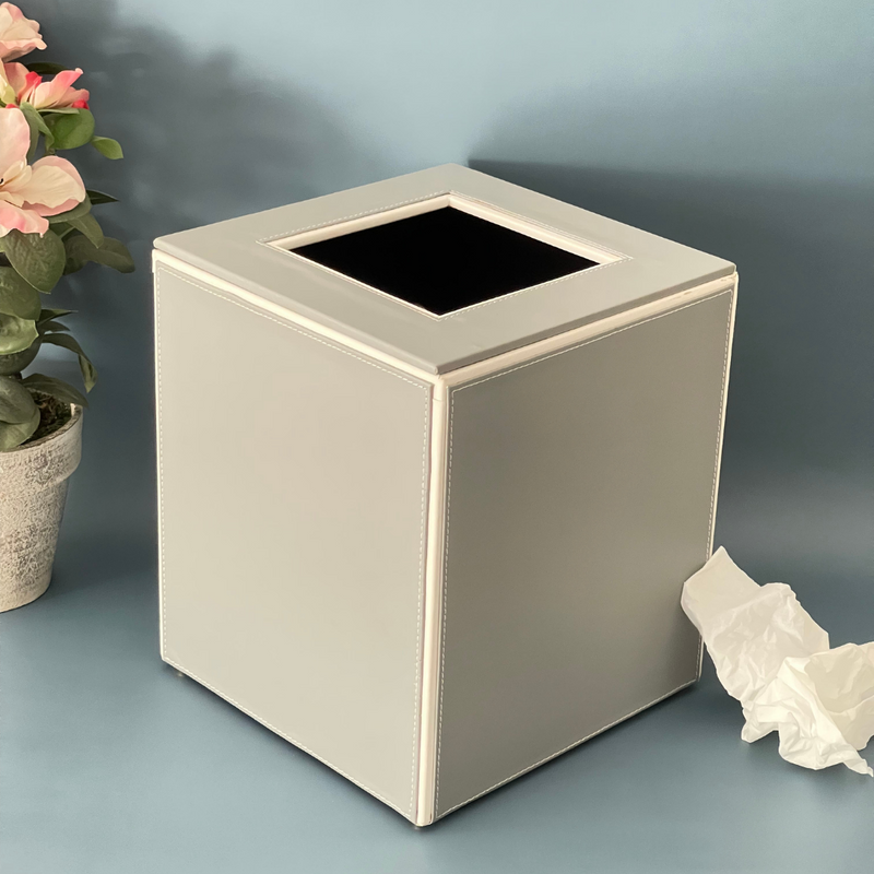 Leather Dustbin - Tan Brown