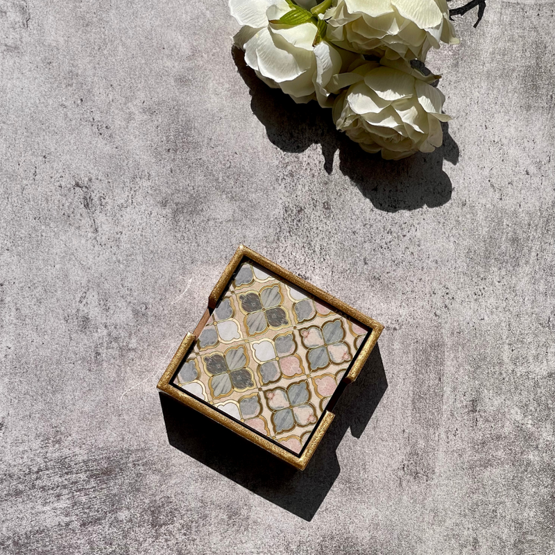 Coasters - Grey & Gold