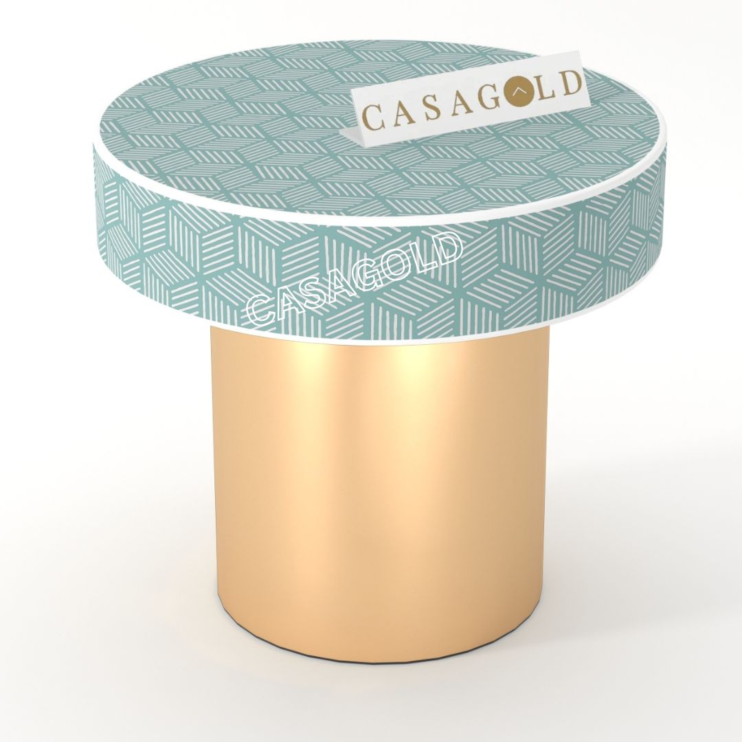 Inlay Round Side Table- Geo