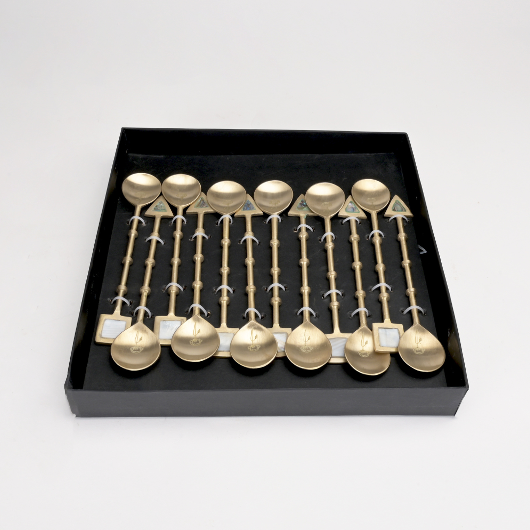 12 Pc Cutlery Set in Antique Gold Finish