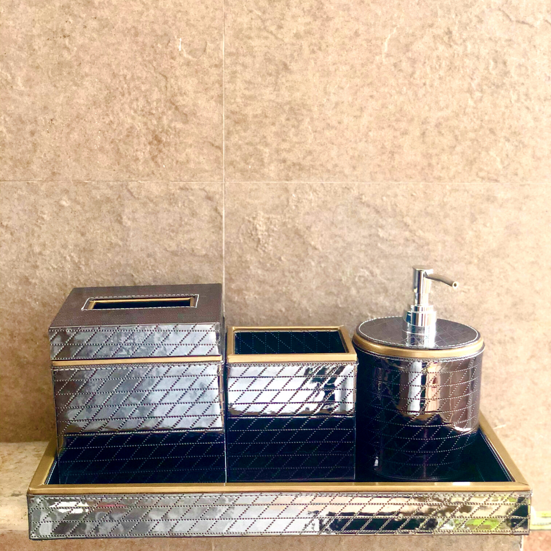 Acrylic Bathroom Accessories Set with Modern Finish	