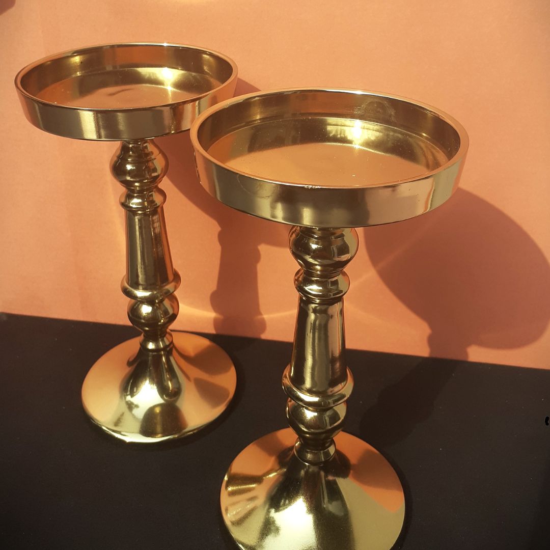 Antique Brass Candle Holder for Home Decor	
