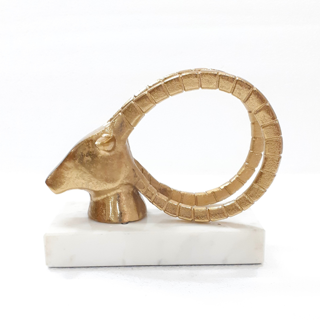 Antique Brass ibex Showpiece for Office Desk	