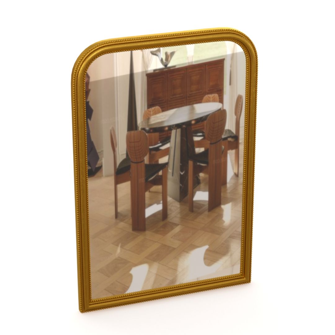 Antique French Gold Frame Glass Mirror	