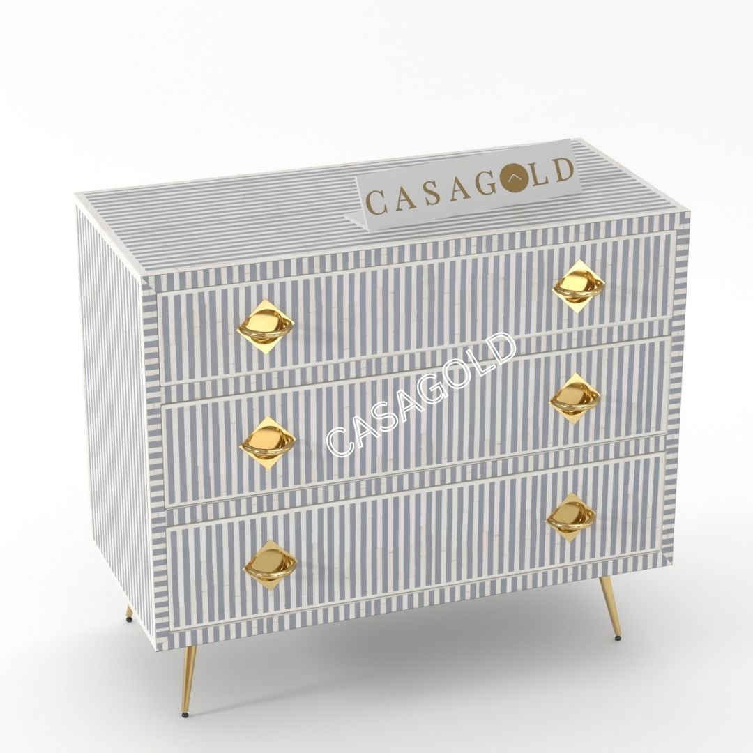 Antique white bone inlay storage cabinet for timeless decor.

