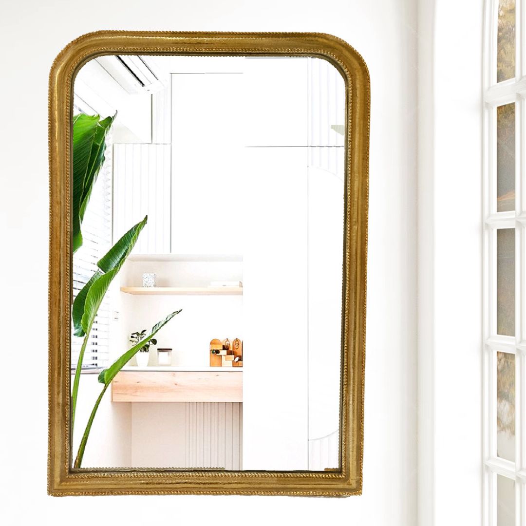 Antique gold-framed glass mirror for vintage aesthetics mirror frameless mirror large french mirror