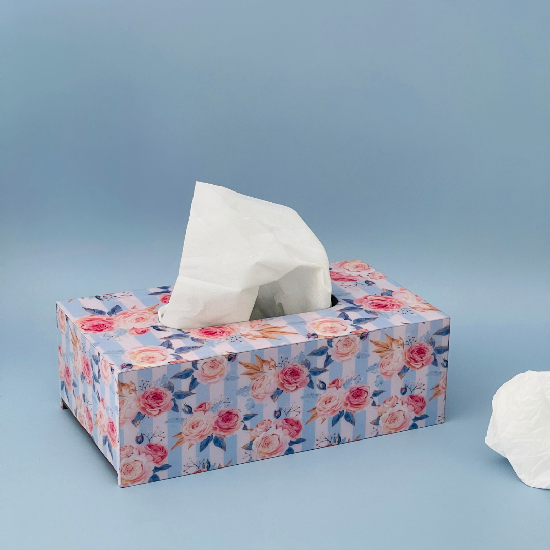 Artistic tissue box with unique and colorful patterns

