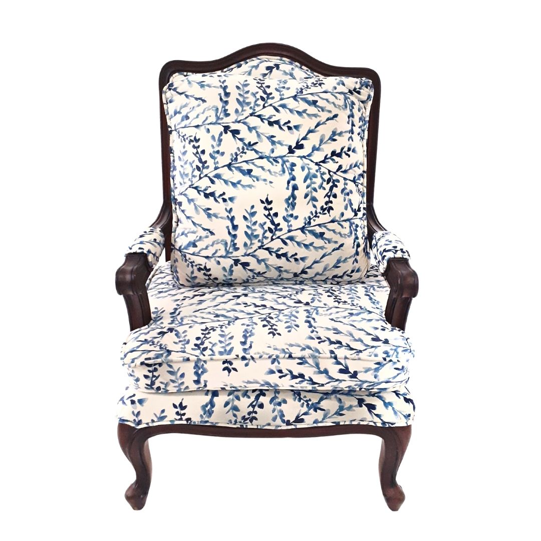 Contemporary barrel-style fabric lounge chair for chic decor
