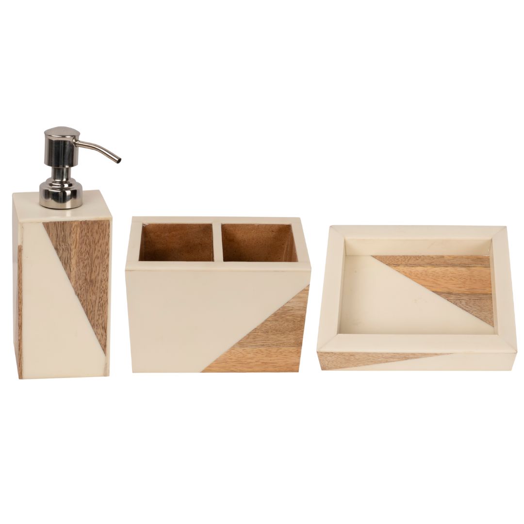 Beige & Cream bathroom set with elegant accents