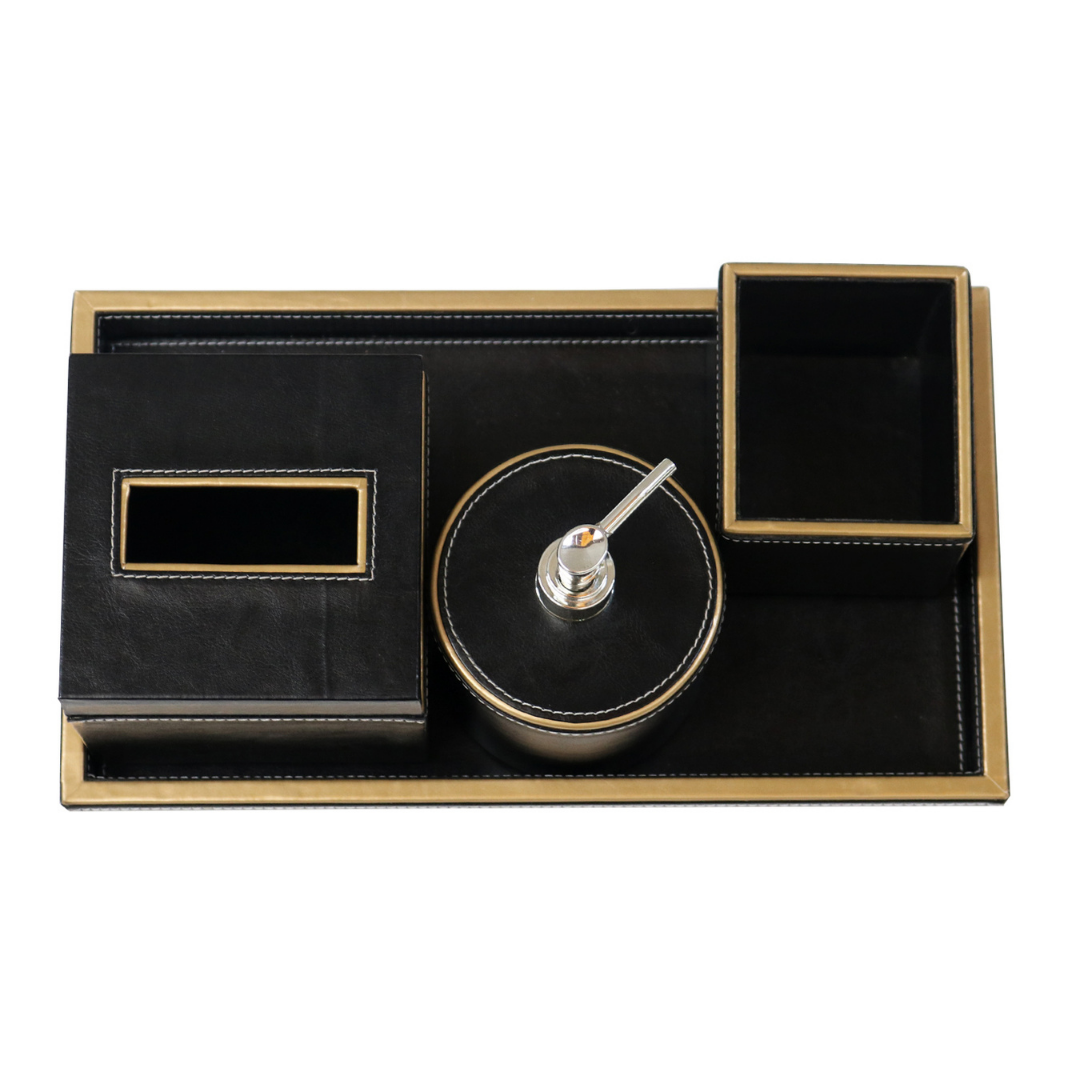 Black Bathroom Accessories Set for Minimalist Style	