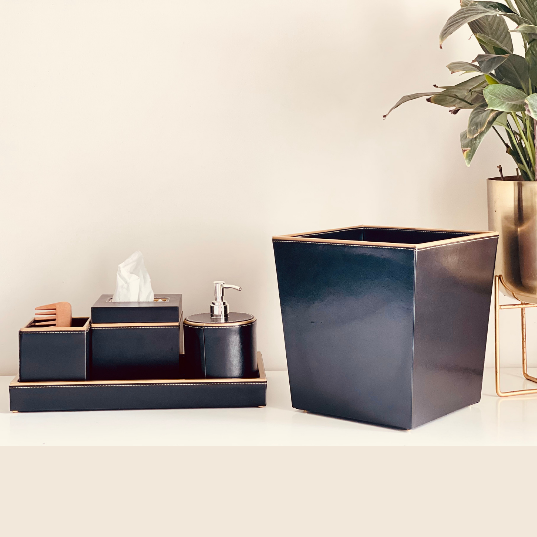 Black bathroom set adding elegance