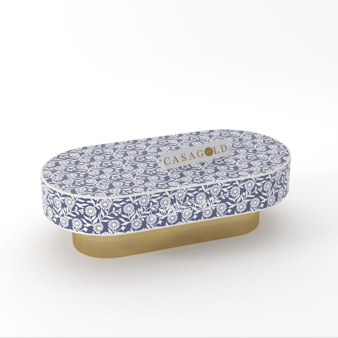 Boho jordan coffee table with inlay design
