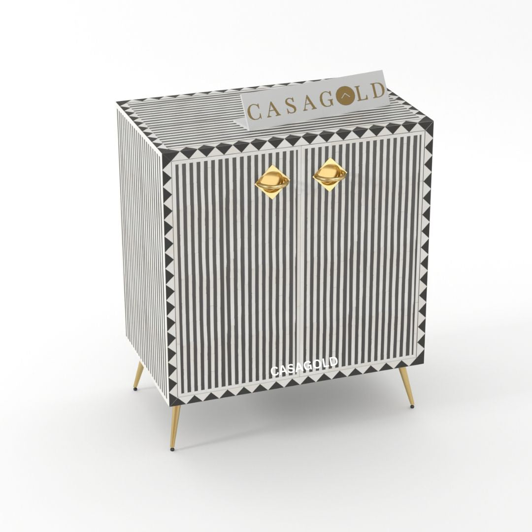 Bone Inlay Cabinet with Ample Storage	