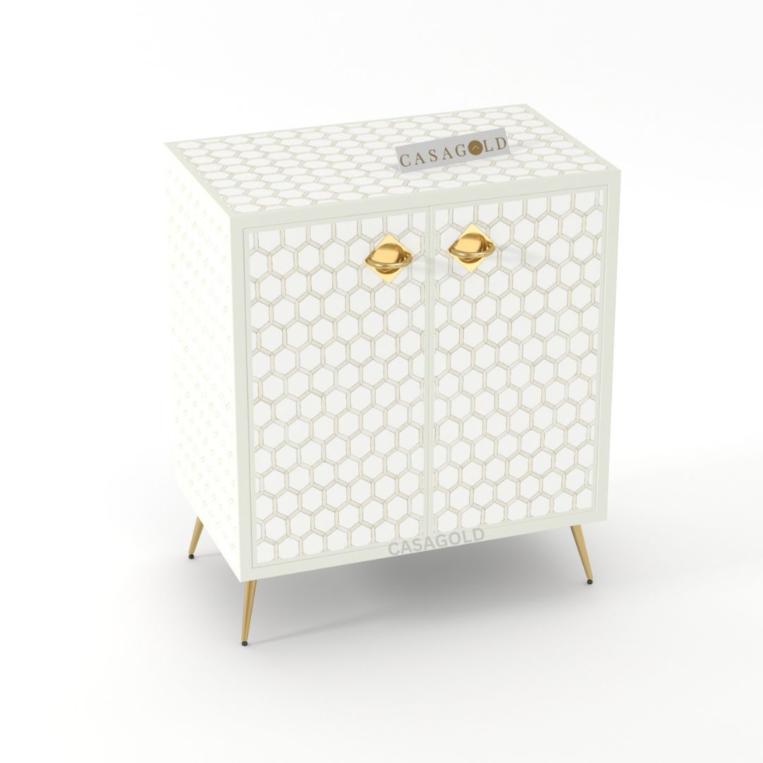 Bone Inlay Cabinet with Drawers