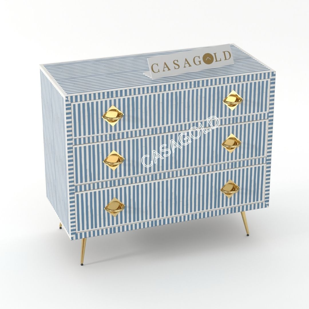 Bone inlay storage cabinet with elegant craftsmanship.
