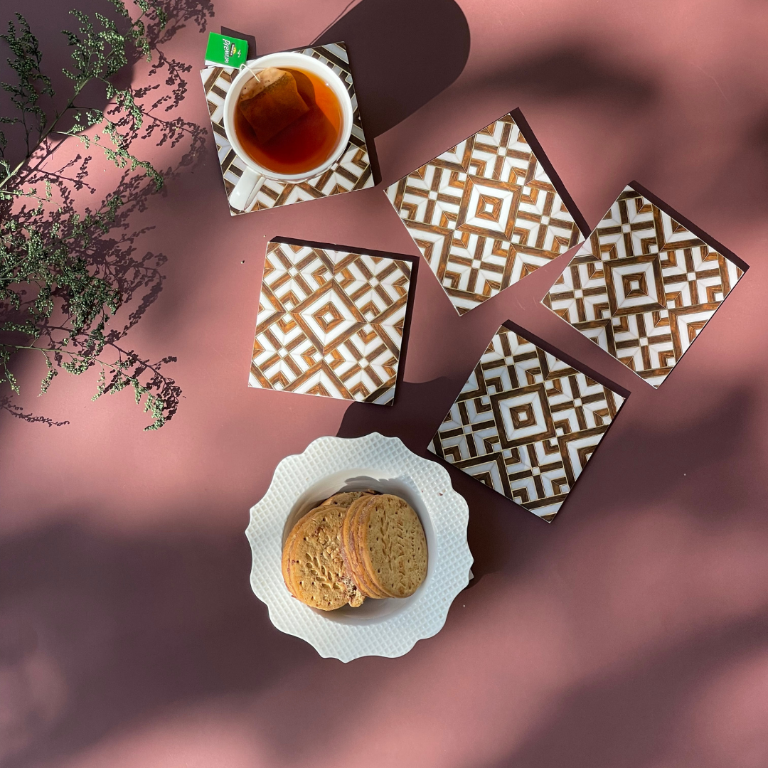 Timeless coaster and tissue box set for any decor
