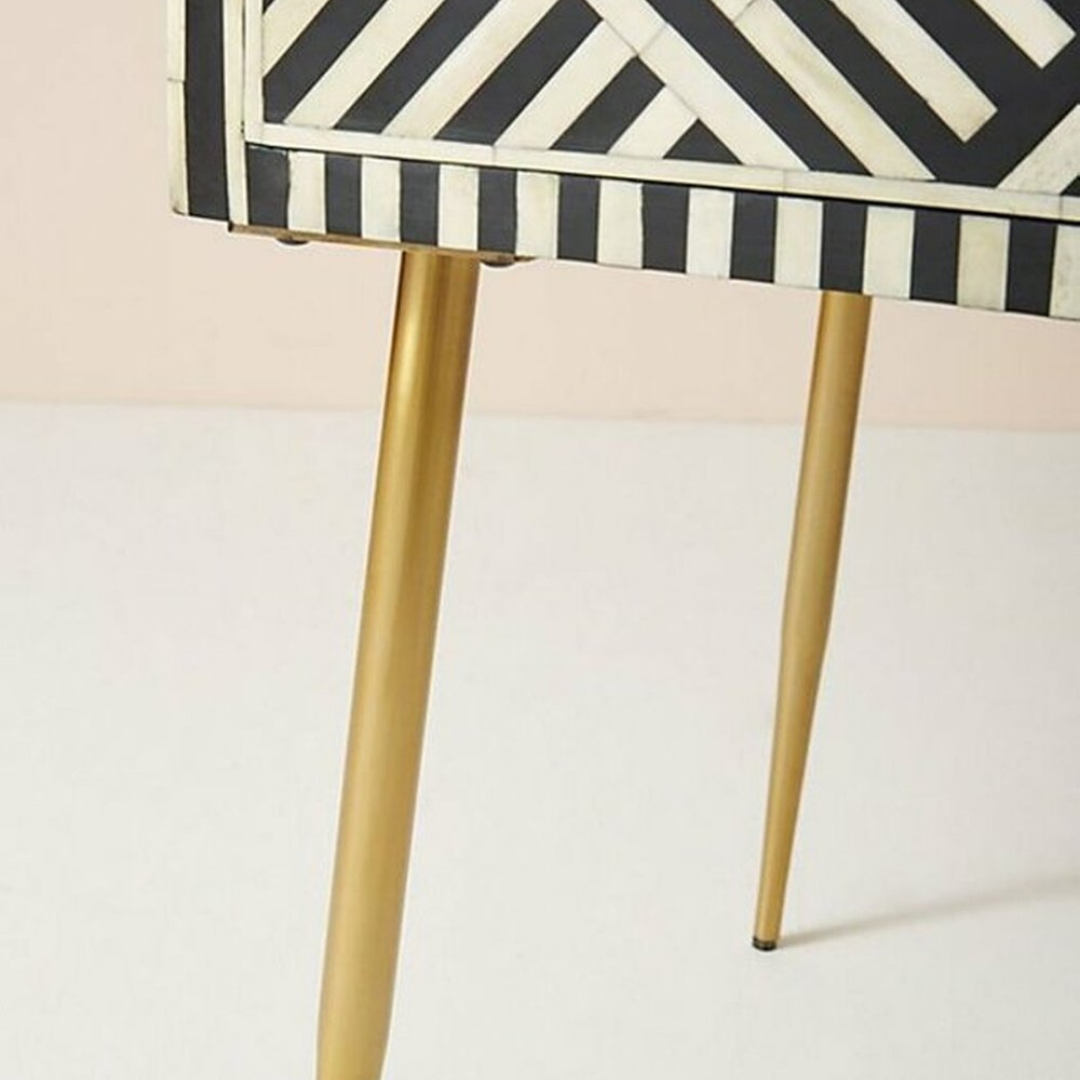 Chevron Bone Inlay Desk with Modern Styling	