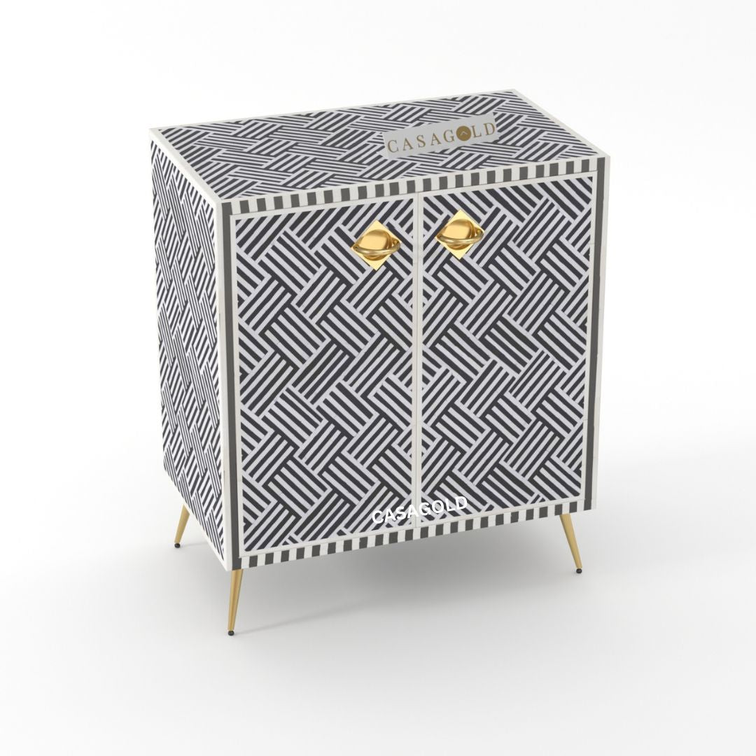 Chevron Bone Inlay Storage Chest	