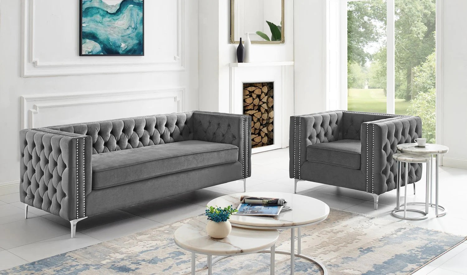 Chevron Pattern Luxury Sofa	