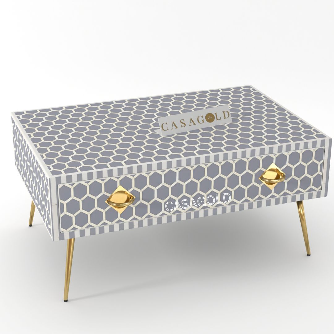Classic Bone Inlay Rectangular Coffee Table	