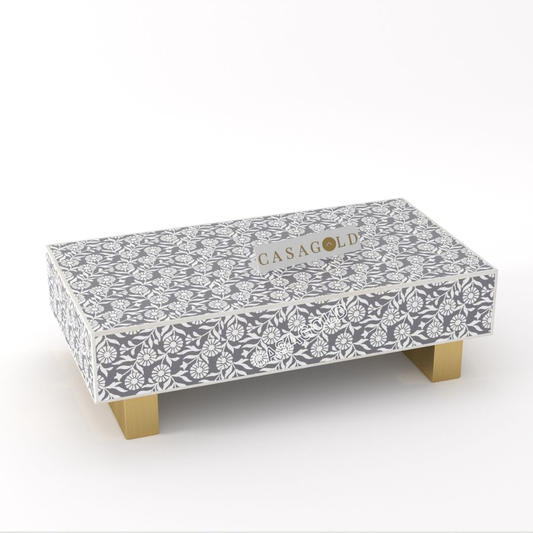 Classic Bone Inlay Rectangular Coffee Table	