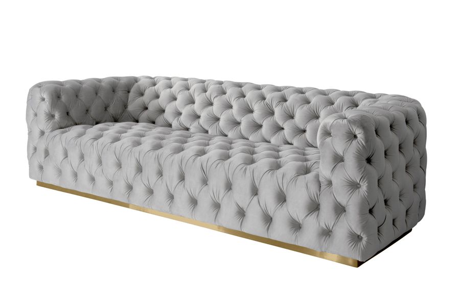 Classic Leather Three-Seater Luxury Sofa	