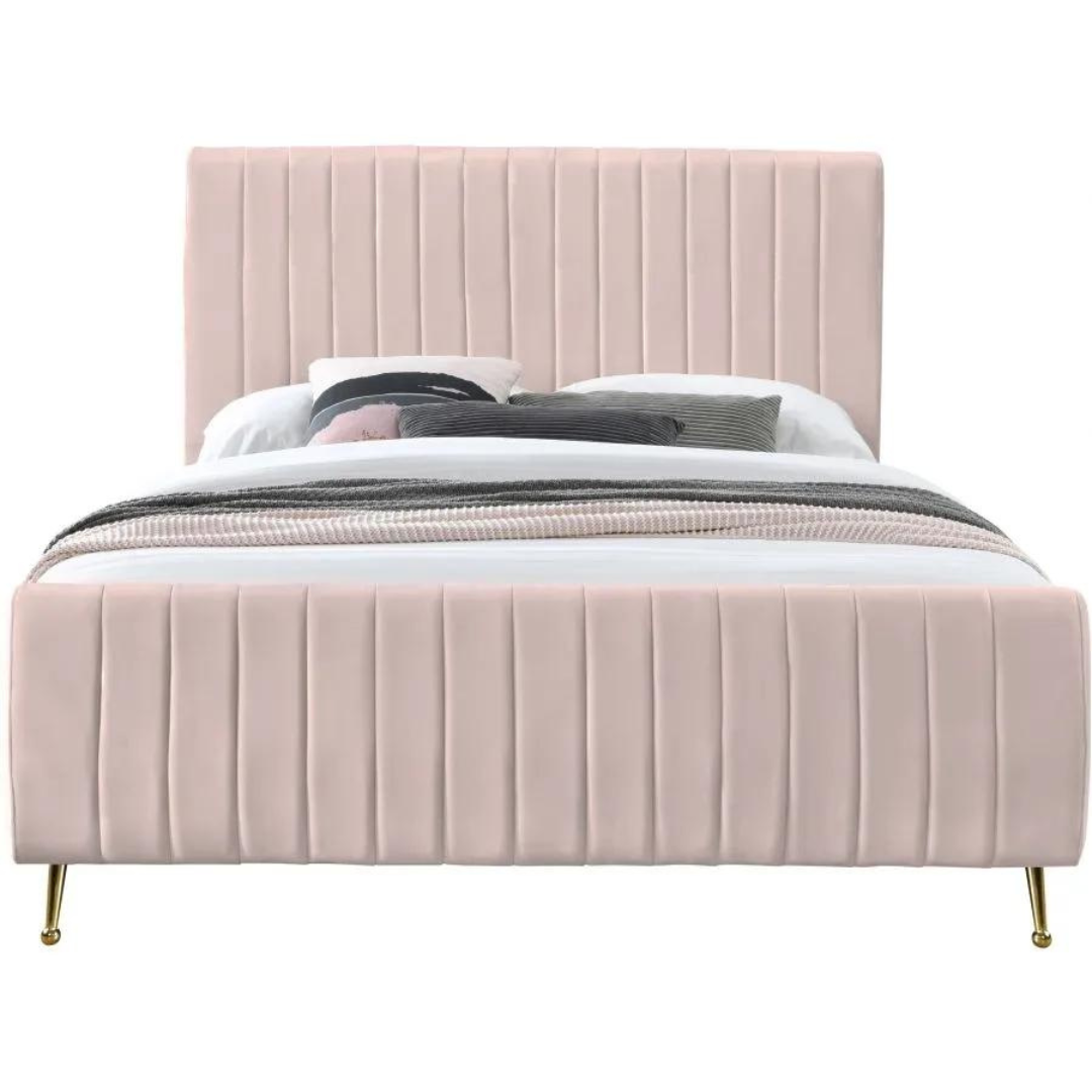 Classic velvet wings bed frame for cozy elegance