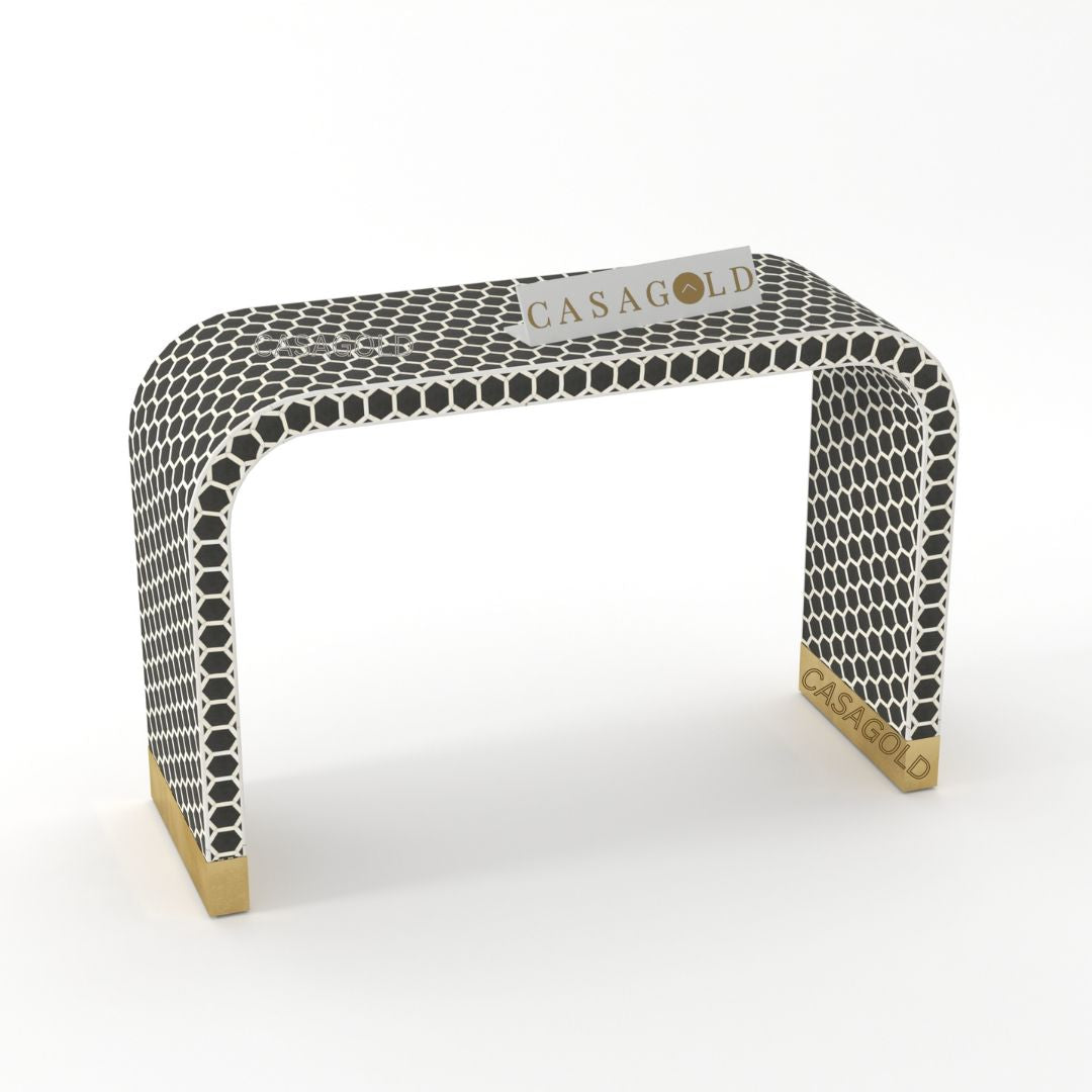 Classic White Bone Inlay Console Desk	