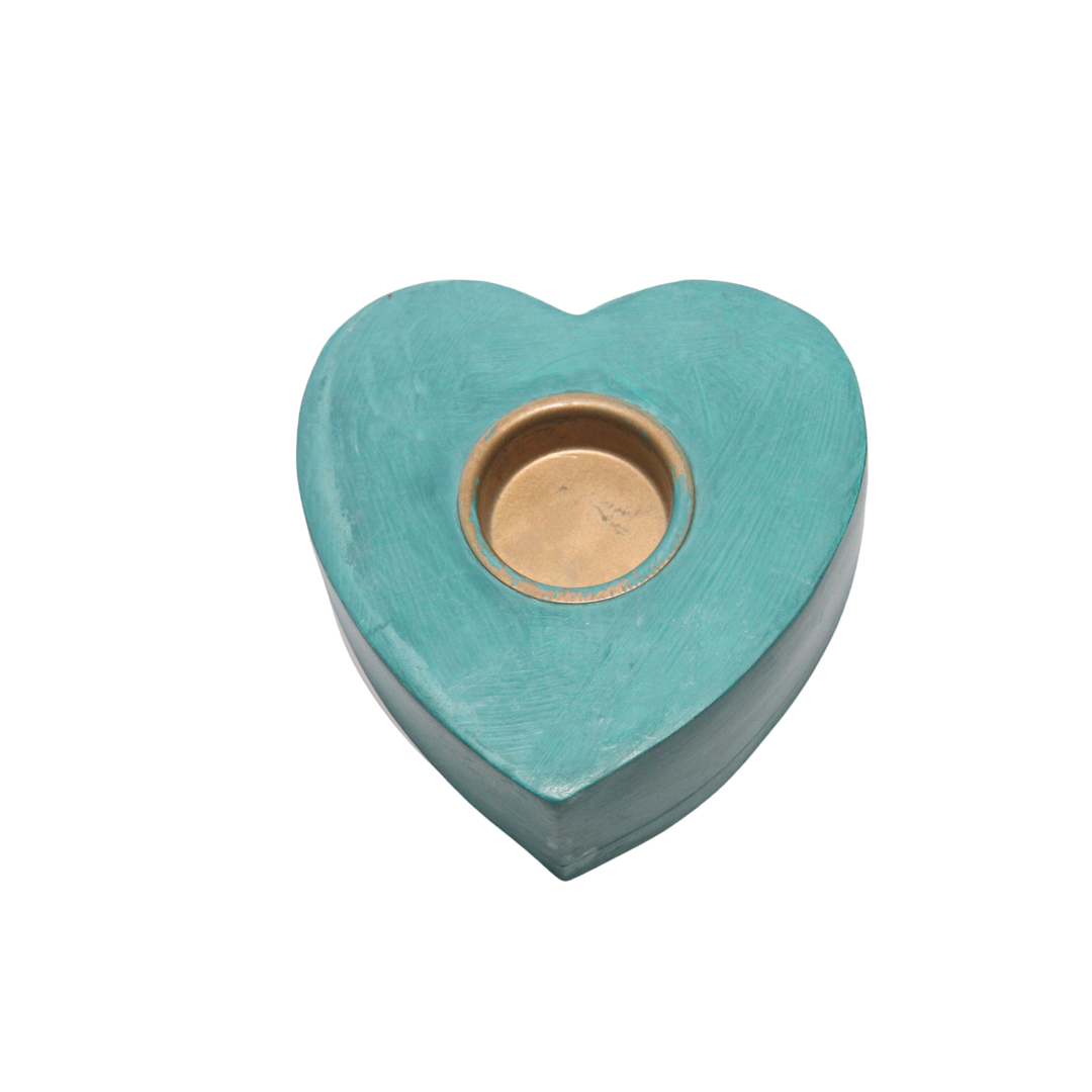 Colorful candle Holder Heart Shape on a living room table