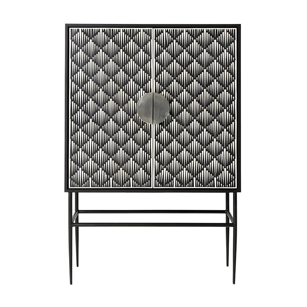 Compact inlay storage cabinet for small spaces
