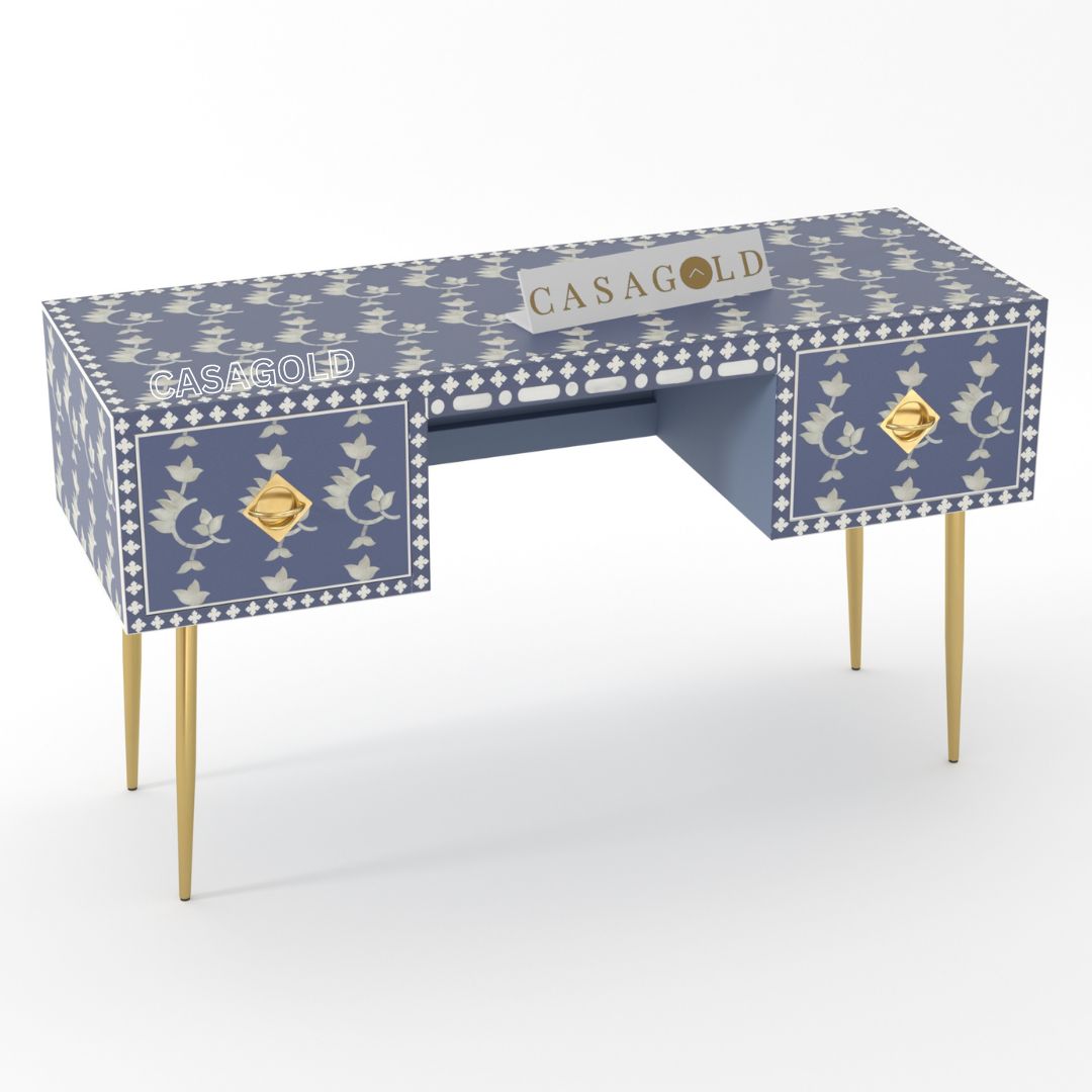 Contemporary overlay Inlay Writing Desk	