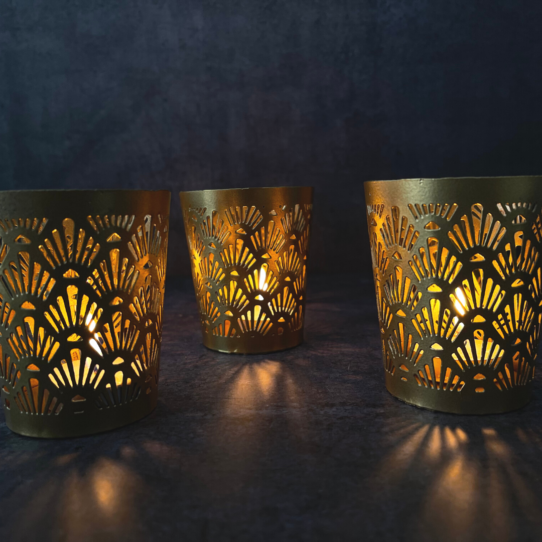 Decorative brass holder with elegant appeal
