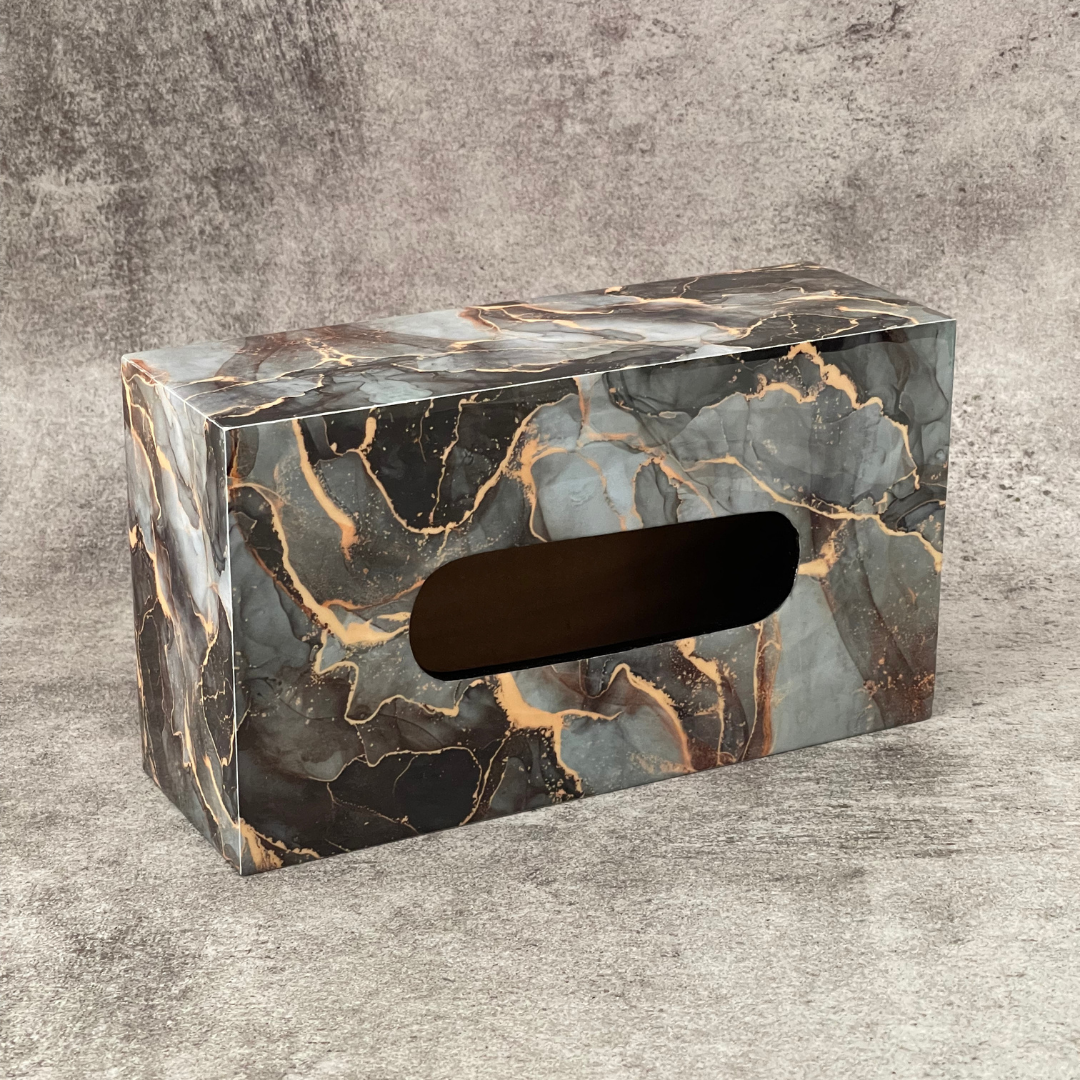 Decorative tissue box for enhanced aesthetics
