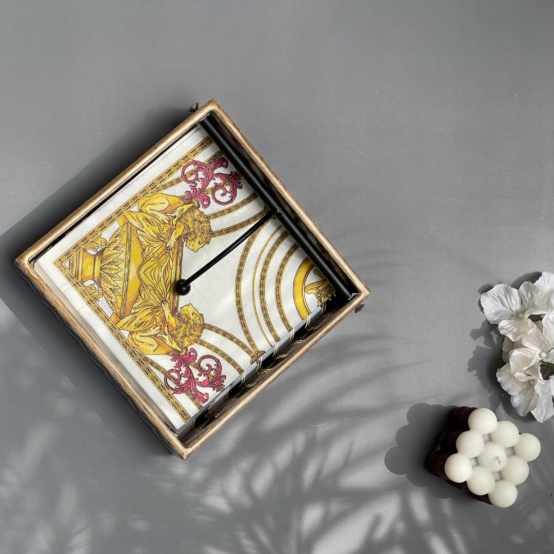 Designer wooden tissue tray for office and home
