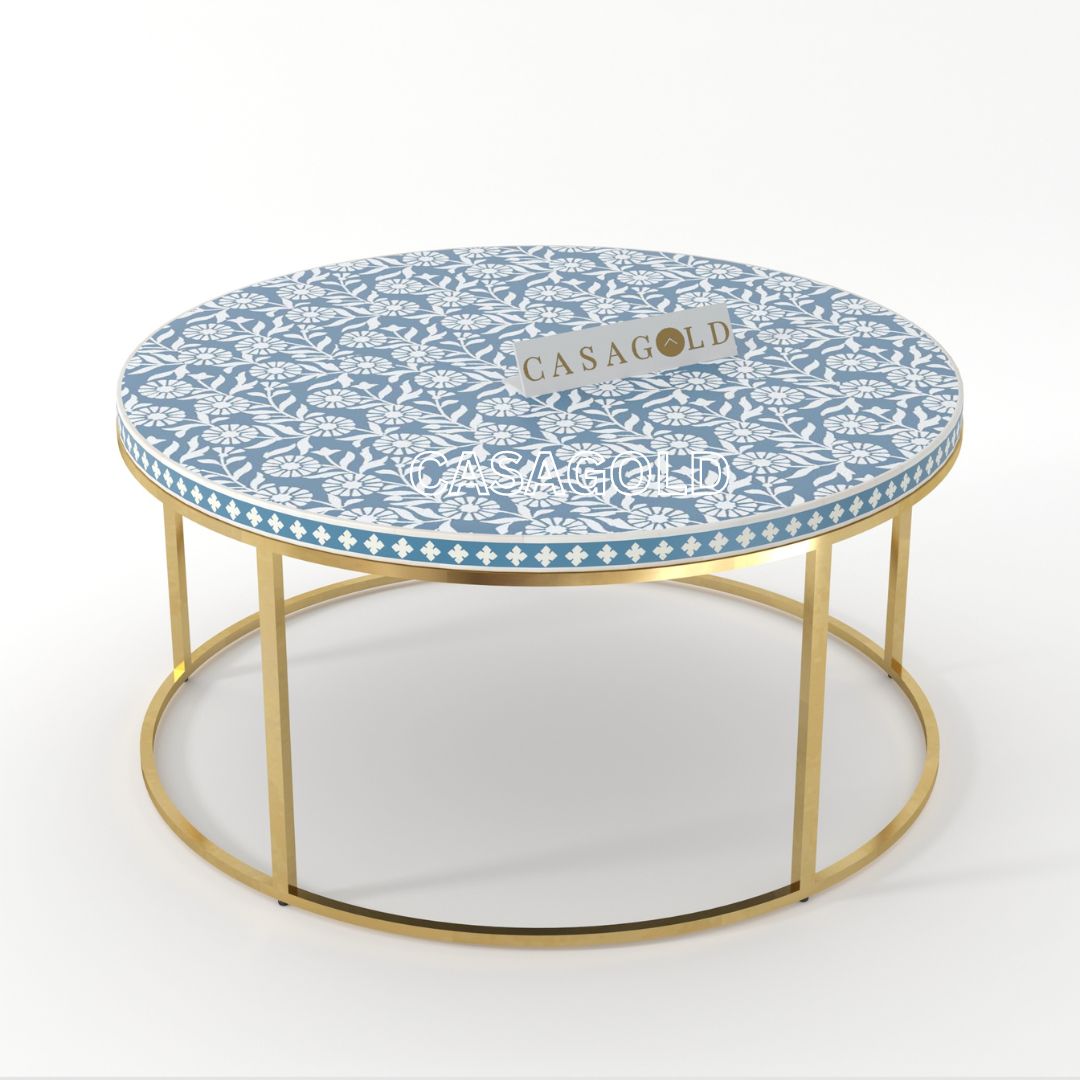 Dual-Tone Bone Inlay Coffee Table	