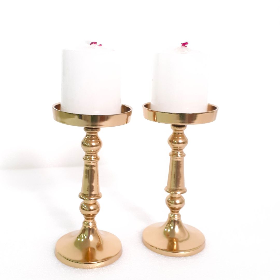Elegant Brass Candle Holder for Dining Table	