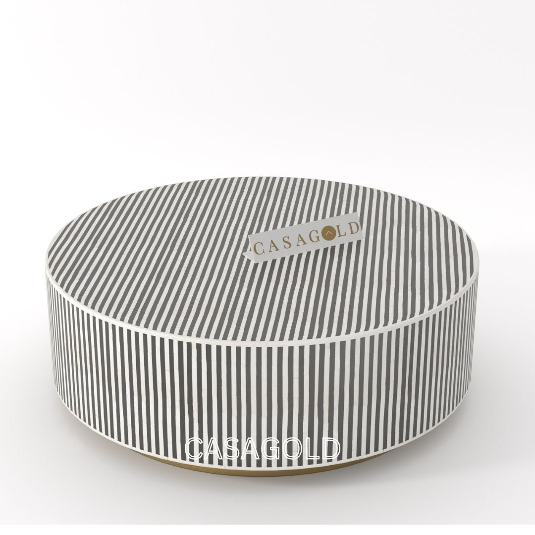 Elegant Round Inlay Coffee Table	