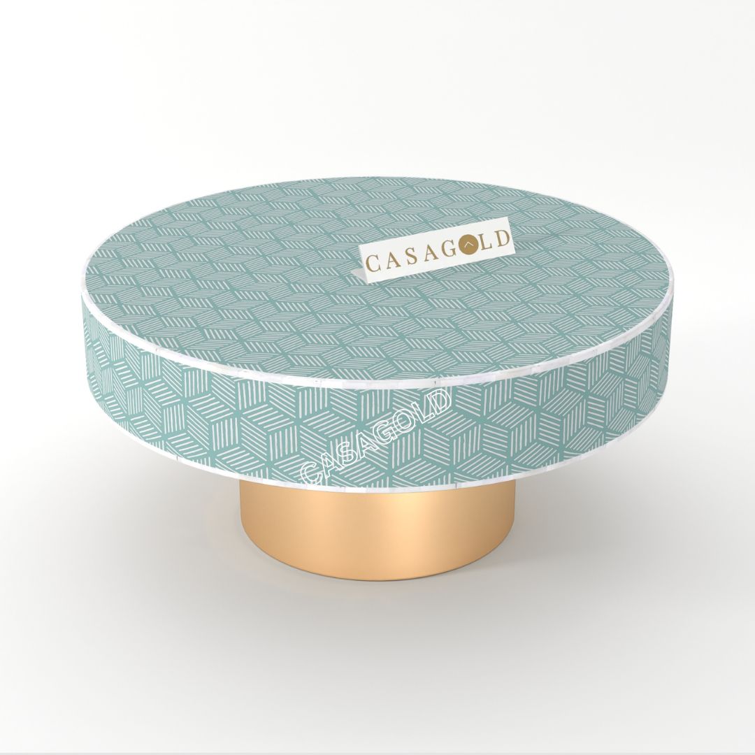 Elegant Round Inlay Coffee Table	