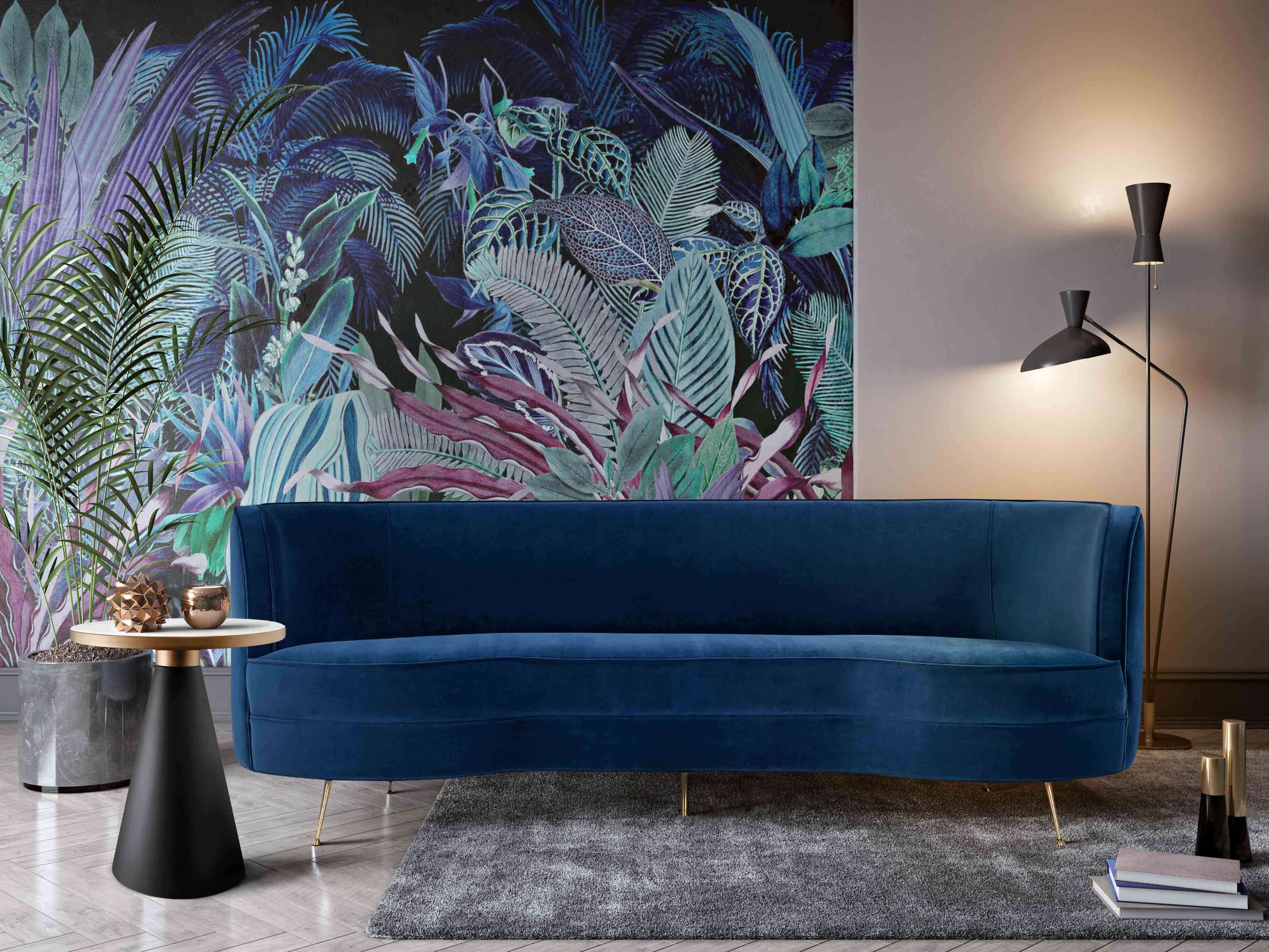 Extravagant Crystal-Studded Velvet Sofa	