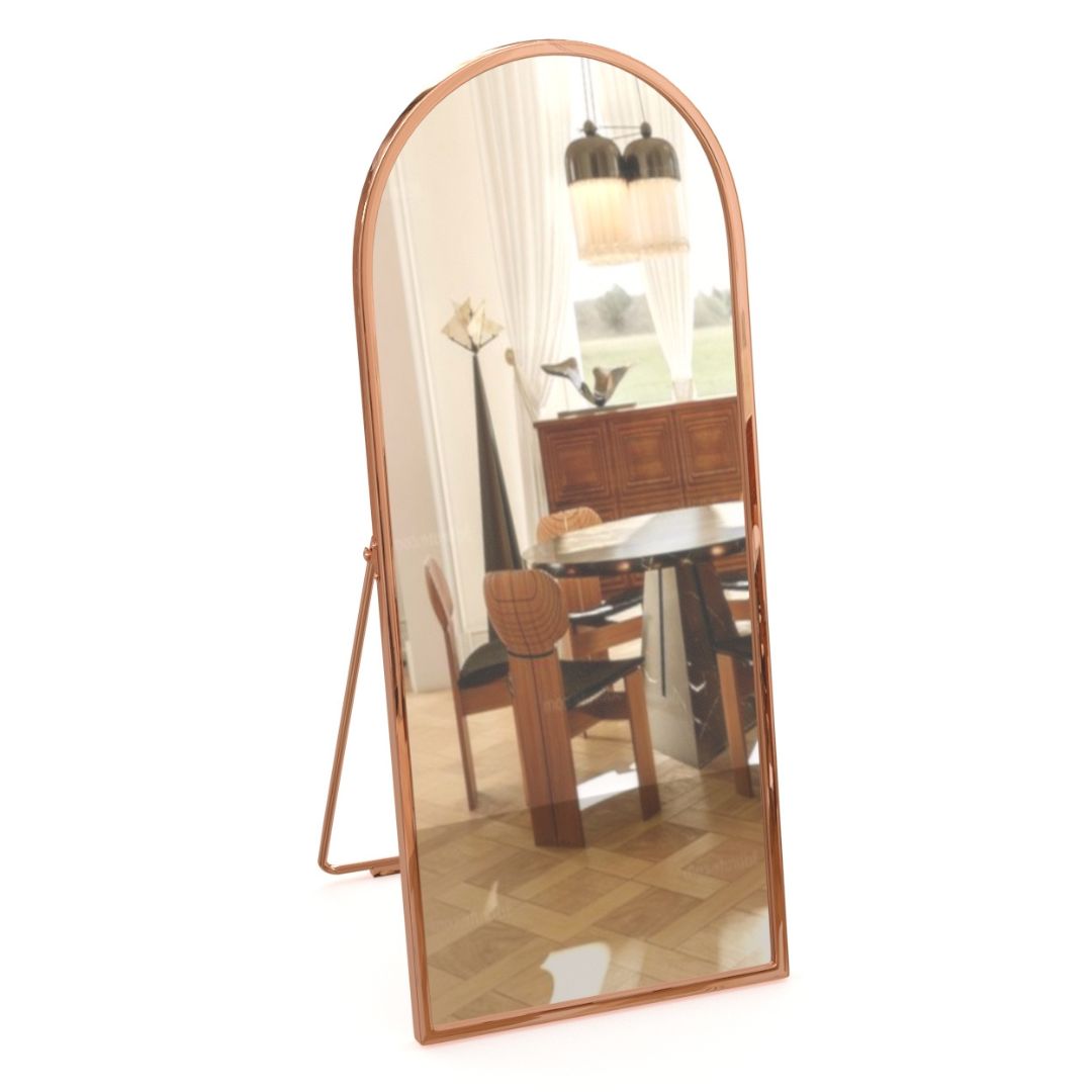 Full-Length RoseGold Steel Frame Glass Dressing Mirror	