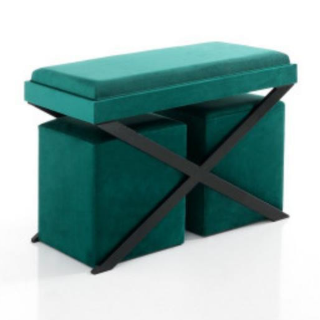 Green Velvet Club Chair with Gold Base	