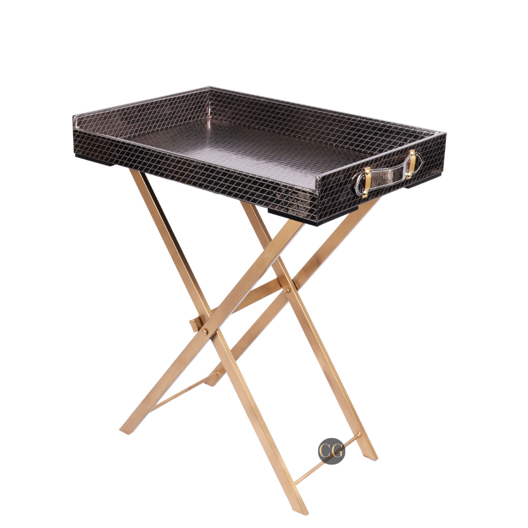 Gun Metal butler tray for versatile use in kitchen or living