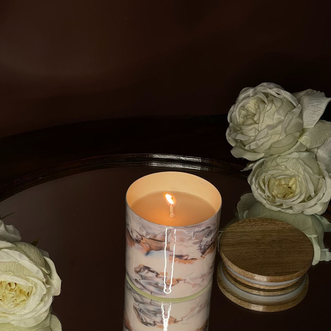 Hand-Poured Wax Candle for Relaxing Ambiance	