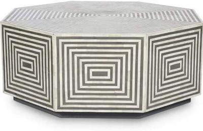 Harmony Pattern Bone Inlay Hexagonal Coffee Table	