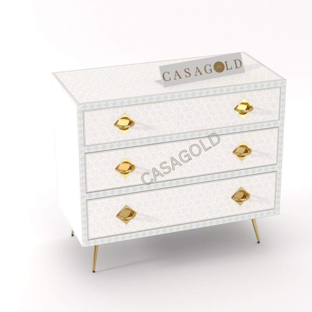 High-End Bone Inlay Chest of Drawers	