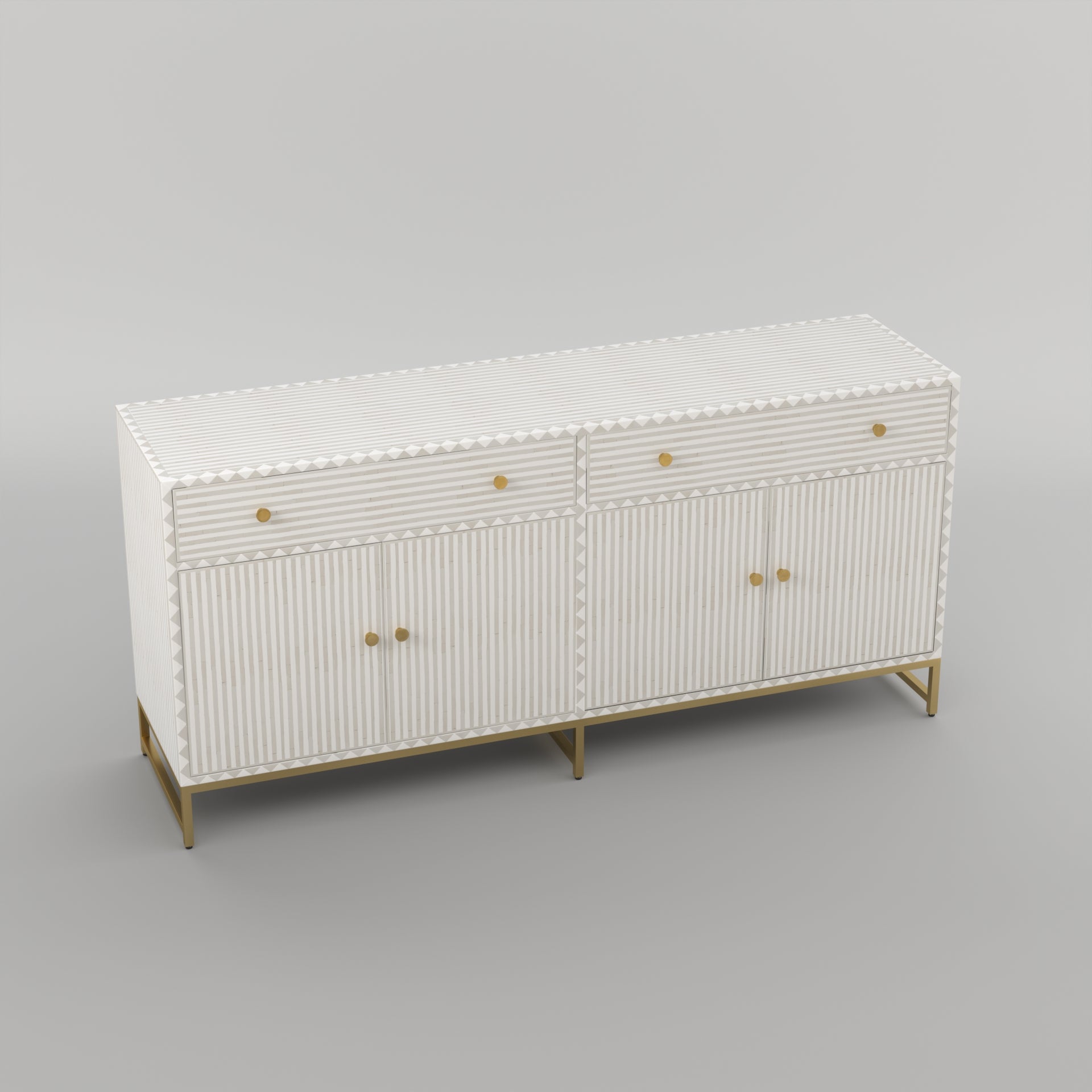 Indian Bone Inlay Storage Cabinet	